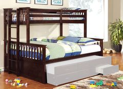Furniture of America® University Dark Walnut Twin XL/Queen Bunk Bed