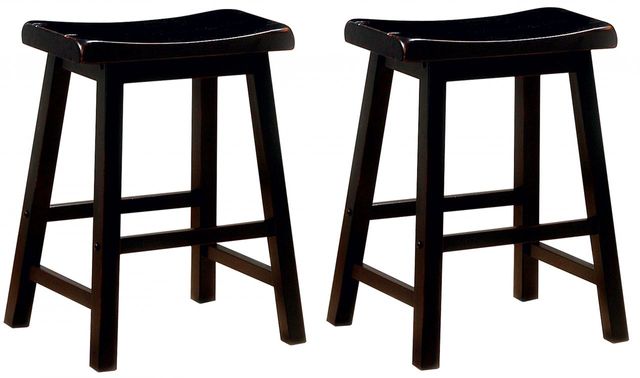 Coaster® Set of 2 Transitional Black 24" Counter Height Stools 1