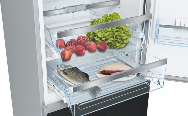 Bosch 800 Series 10.0 Cu. Ft. Counter Depth Bottom Freezer Refrigerator-Black Glass 3