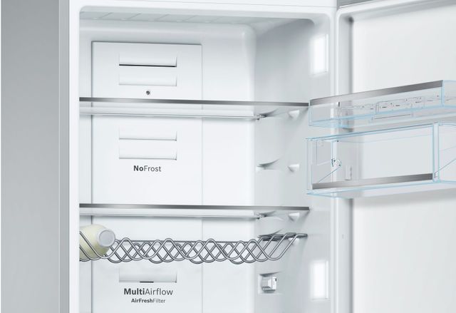 Bosch 800 Series 10.0 Cu. Ft. Counter Depth Bottom Freezer Refrigerator-White Glass 8