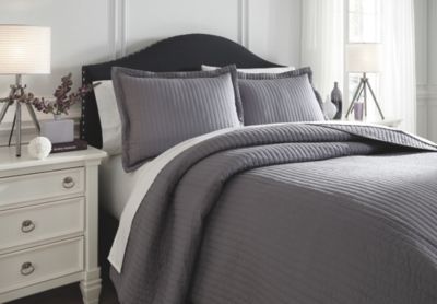 Signature Design by Ashley® Raleda Gray Queen Coverlet Set-2