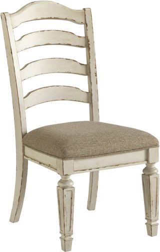 Signature Design by Ashley® Realyn Chipped White Dining Upholstered Side Chairs - Set of 2