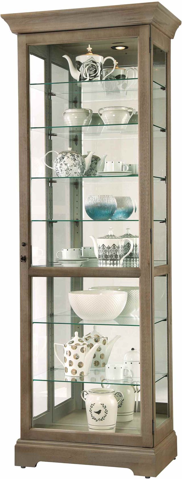 Howard Miller® Chesterbrook VI Aged Grey Curio Cabinet 0