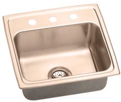 Elkay® CuVerro Antimicrobial Copper 19.5'' x 19'' x 10.13'' Single Bowl Drop-In Sink