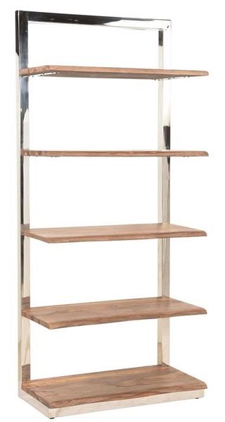 Coast2Coast Home™ Brownstone Nut Brown/Polished Stainless Steel Etagere