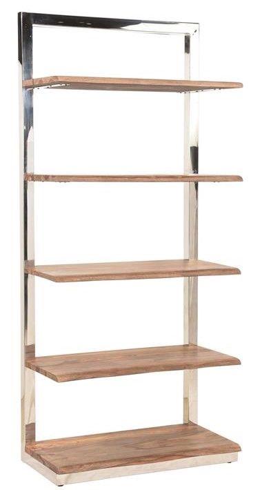 Coast2Coast Home™ Brownstone Nut Brown/Polished Stainless Steel Etagere