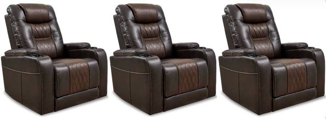 Signature Design by Ashley® Composer 3-Piece Brown Power Theater Seating Set