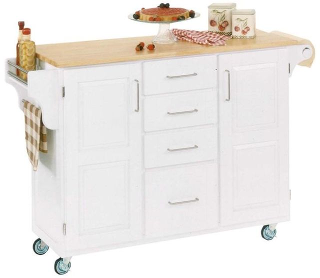 homestyles® Create-a-Cart Natural Wood/White Kitchen Cart 11