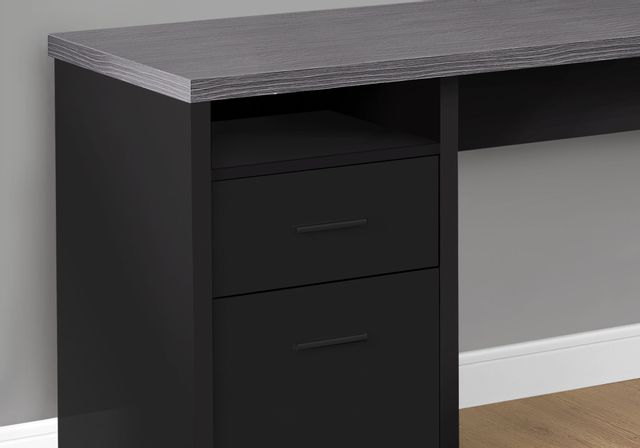 Computer Desk, Home Office, Corner, Left, Right Set-Up, Storage Drawers,  80L, L Shape, Work, Laptop, Metal, Laminate, Grey, Contemporary, Modern, Big Sandy Superstore