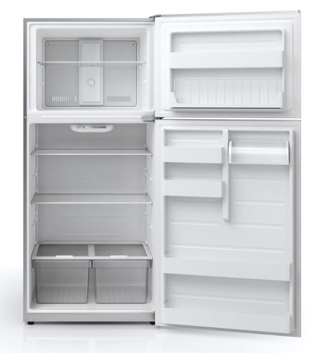 Midea® 18.0 Cu. Ft. Stainless Steel Top Freezer Refrigerator 2