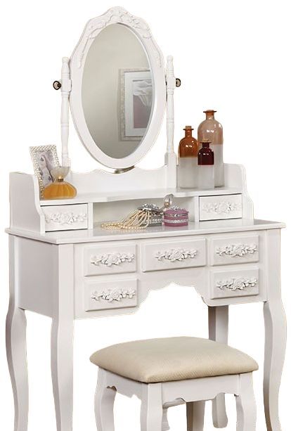 Furniture of America® Harriet 3-Piece White Vanity Set