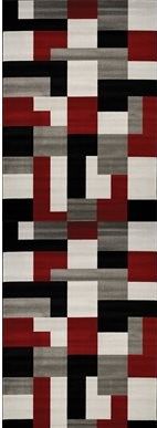 Tapis de 3,11 x 5,7" Platinum, noir, gris, rouge, Kalora Interiors® 4