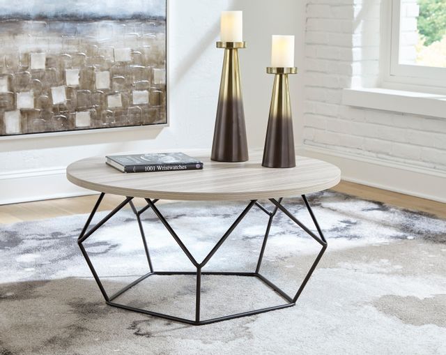 Signature Design by Ashley® Waylowe Light Brown/Black Coffee Table 3