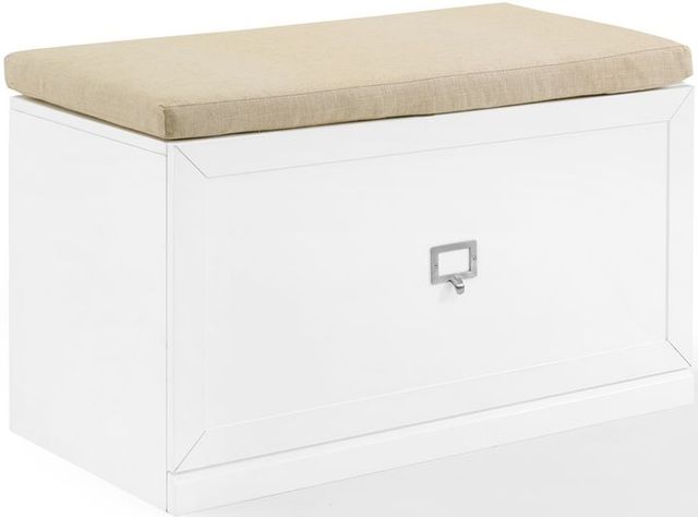 Crosley Furniture® Harper White/Tan Entryway Bench-0