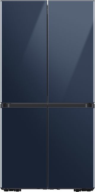 Samsung Bespoke 29.0 Cu. Ft. Navy Glass Smart 4-Door Flex™ French Door Refrigerator with WiFi and Customizable Panel Colors 