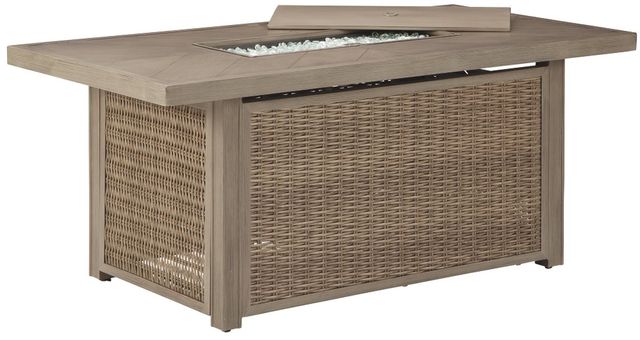 Signature Design by Ashley® Beachcroft Beige Rectangular Fire Pit Table 1