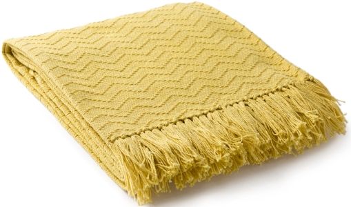 Surya Thelma Bright Yellow 50"x60" Throw Blanket-1
