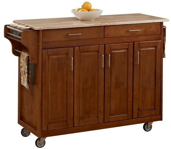 homestyles® Create-a-Cart Cottage Oak/Natural Wood Kitchen Cart -0