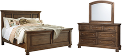 Signature Design by Ashley® Flynnter 3-Piece Medium Brown Queen Panel Bed Set