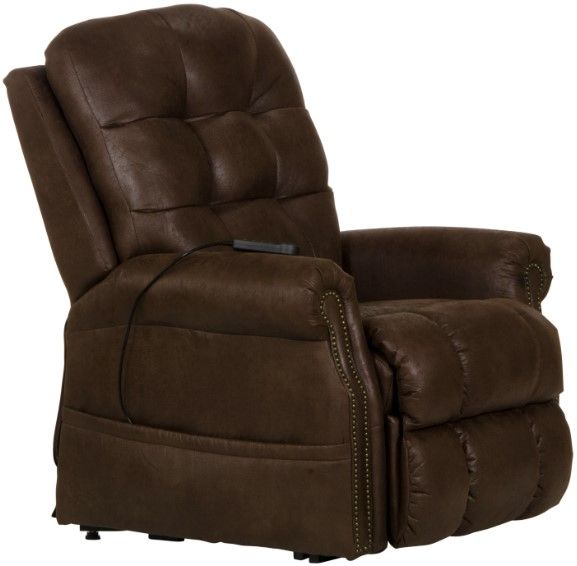 Catnapper® Ramsey Sable Power Lift Lay Flat Recliner with Heat and Massage