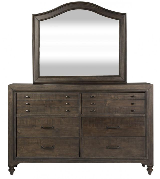 Liberty Furniture Catawba Hills Peppercorn Dresser & Mirror 0