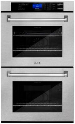 ZLINE 30" DuraSnow® Stainless Steel Double Electric Wall Oven 