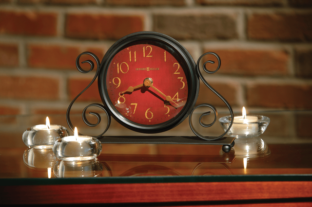 Howard Miller® Marisa Antique Red Tabletop Clock 1