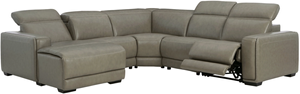 Signature Design by Ashley® Correze 5-Piece Gray Power Reclining Sectional