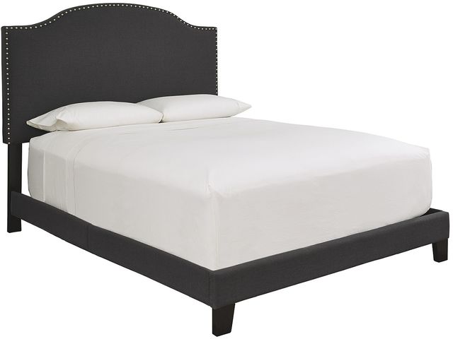 Signature Design by Ashley® Adelloni Charcoal Queen Upholstered Bed 5