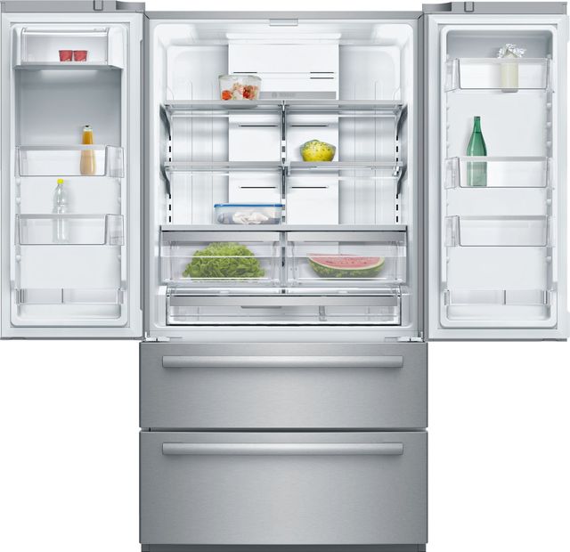 Bosch® 800 Series 20.7 Cu. Ft. Counter Depth French Door Refrigerator-Stainless Steel-1