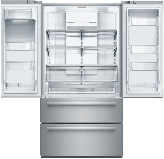 Bosch® 800 Series 20.7 Cu. Ft. Counter Depth French Door Refrigerator-Stainless Steel-3
