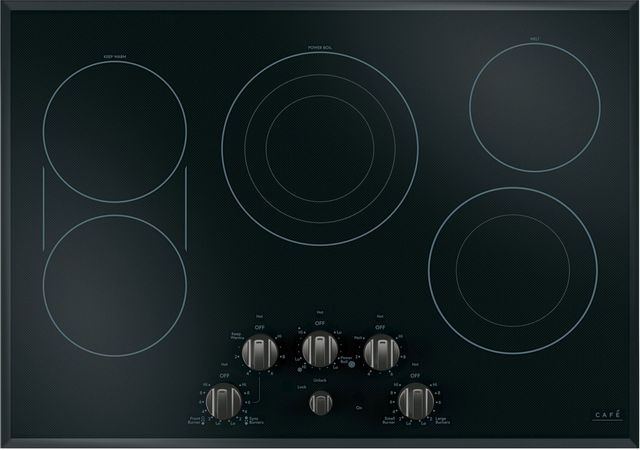 Café™ 30" Black / Brushed Stainless Electric Cooktop 7