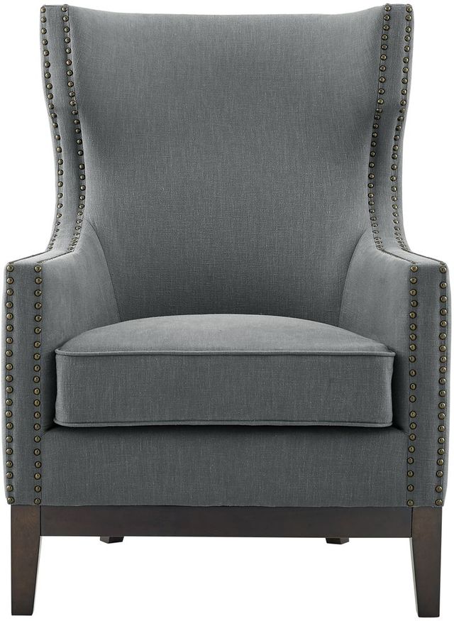 Roswell Gray Wingback Chair