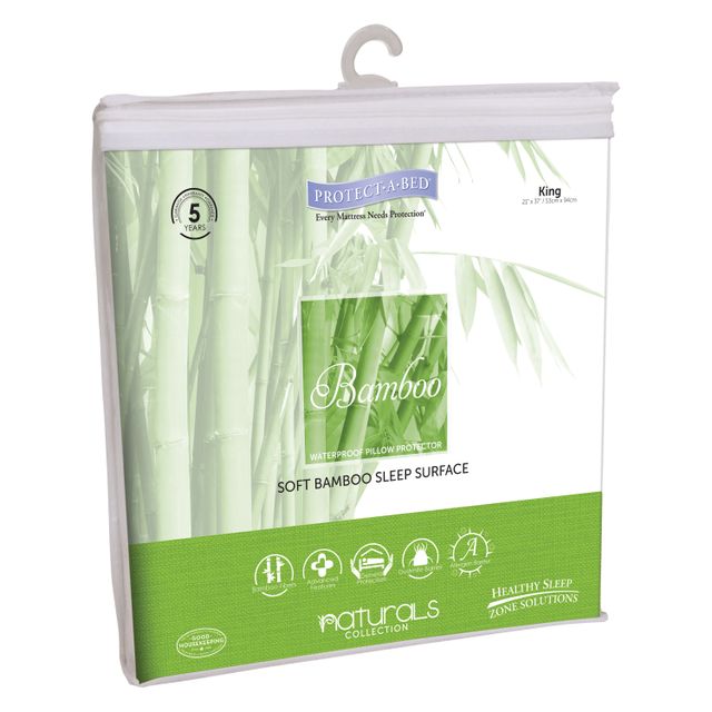 Protect-A-Bed® Naturals White Bamboo Waterproof King Pillow Protector 2