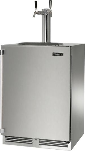 Perlick® Signature Series 5.2 Cu. Ft. Stainless Steel Two Tap Outdoor Kegerator 