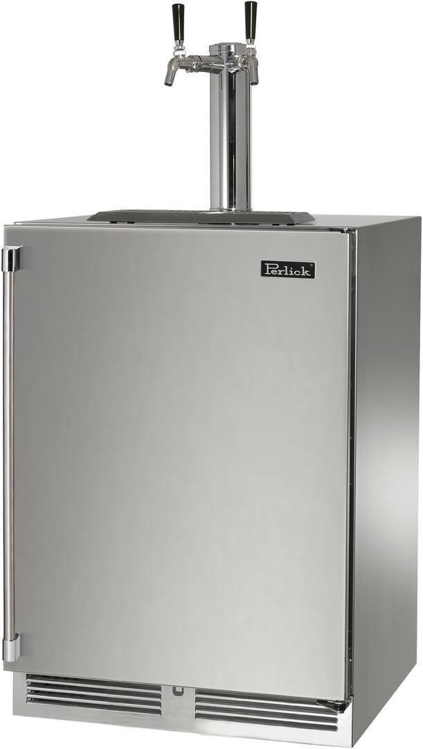 Perlick® Signature Series 5.2 Cu. Ft. Stainless Steel Two Tap Outdoor Kegerator  3