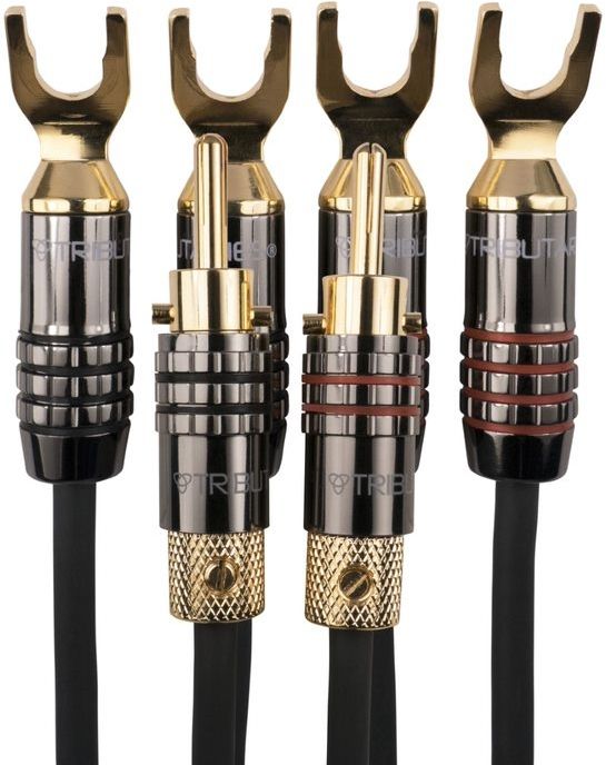 Tributaries® Series 8 8' Bi-Wire Spade/Banana Speaker Cable 1