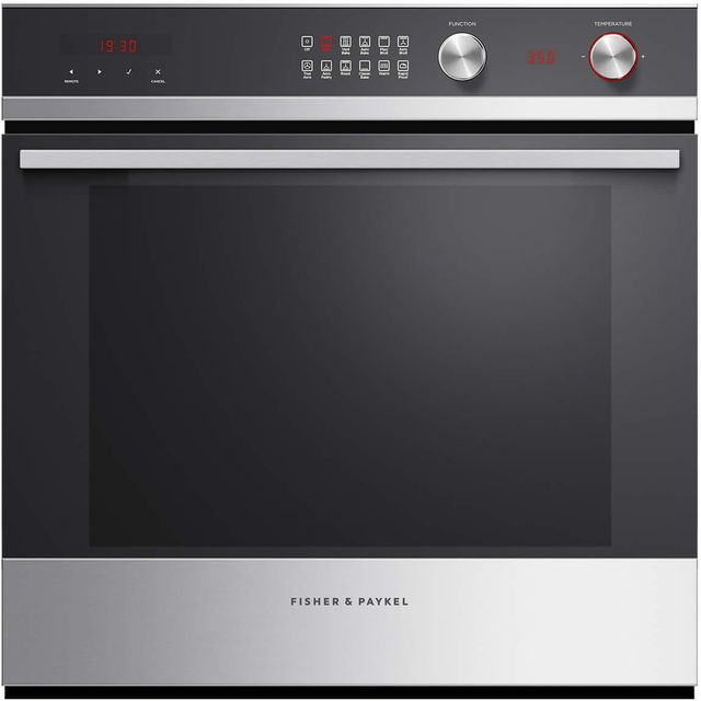 Fisher Paykel 24" Brushed Stainless Steel with Black Glass Electric Built In Single Oven