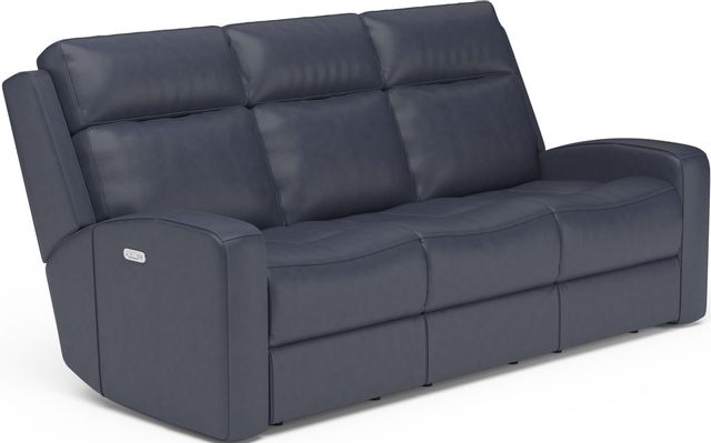 Flexsteel® Cody Dark Blue Power Reclining Sofa with Power Headrests ...