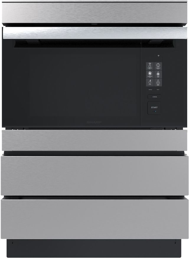 Sharp® 24" Stainless Steel Under the Counter Microwave Drawer Oven Pedestal 1