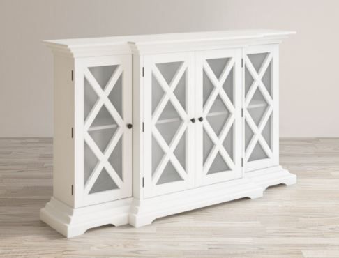 Jofran Inc. Carrington White Small Breakfront Cabinet-0