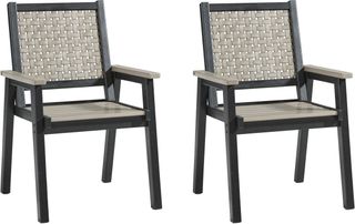 Signature Design by Ashley® Mount Valley 2-Piece Driftwood/Black Outdoor Arm Chairs