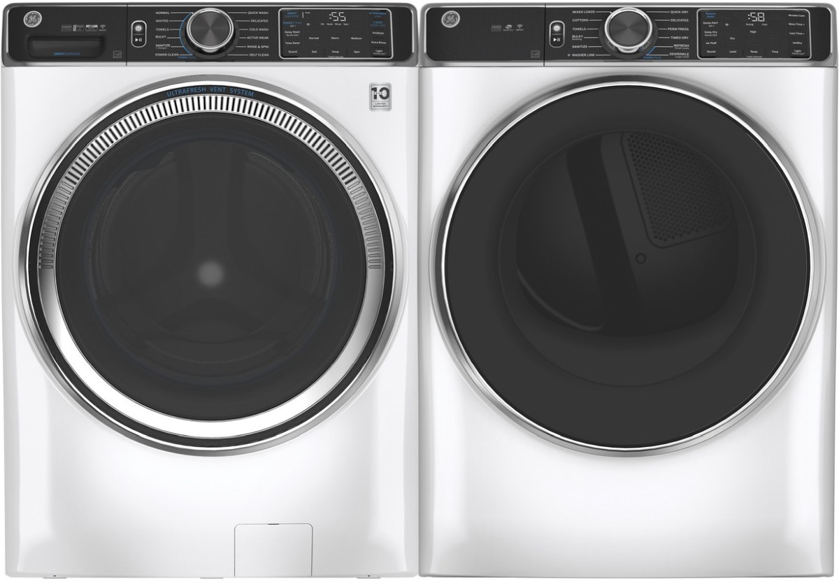 GE® 5.0 Cu. Ft. White Smart Front Load Washer | Yale Appliance