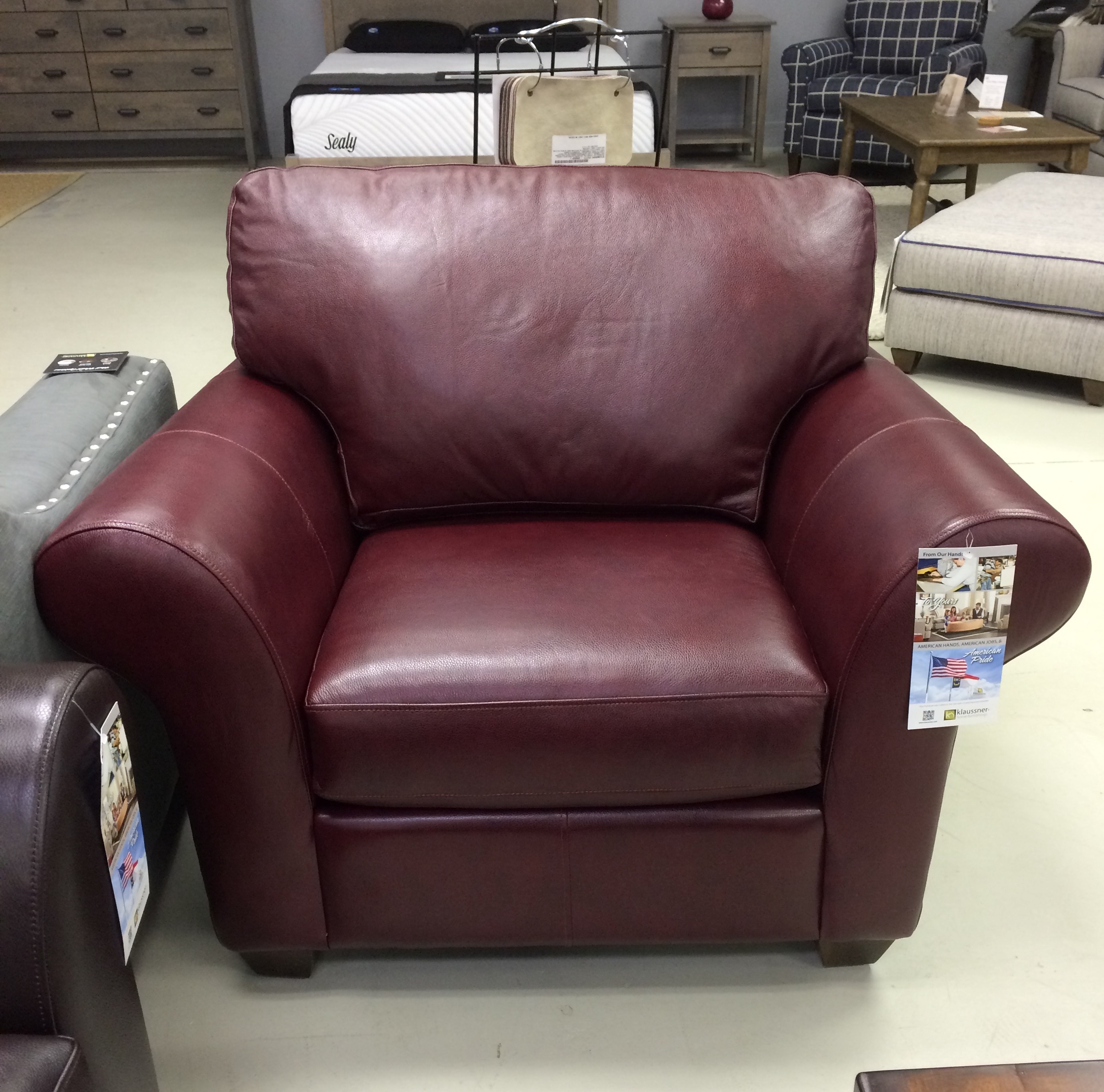 Klaussner discount leather recliner