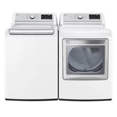 LG Mega Capacity 5.5 cu. ft. Top Load Steam Washer and 7.3 cu. ft. Electric Steam Easy Load Dryer 