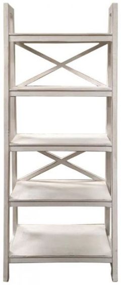 Million Dollar Rustic Brace Off-White Ladder Bookshelf