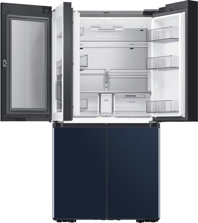 Samsung Bespoke 29.0 Cu. Ft. Matte Black Steel 4-Door Flex French Door Refrigerator in Customizable Panel 16