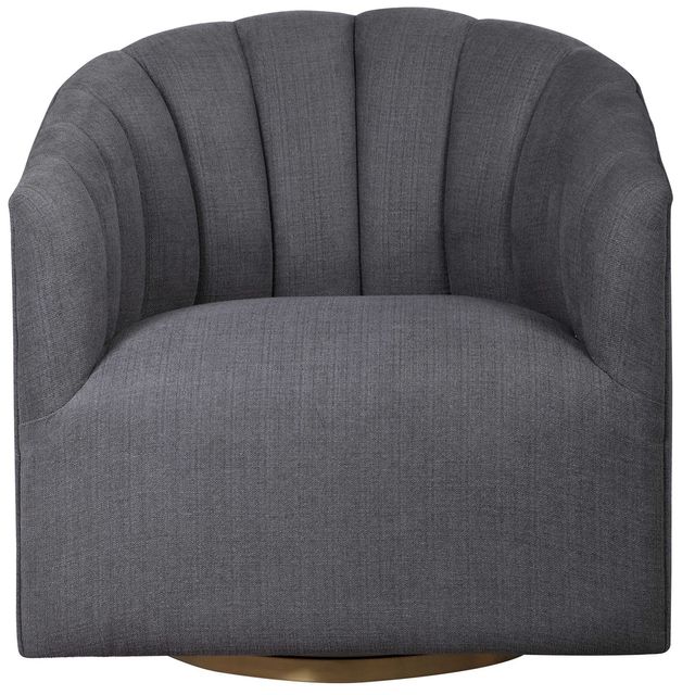 Uttermost® Cuthbert Light Charcoal Gray Swivel Chair-0