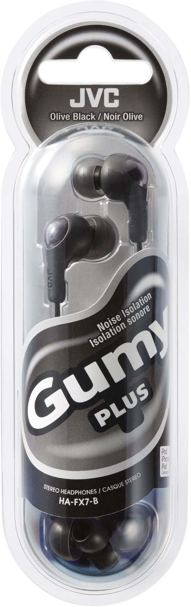 JVC HA-FX7 Olive Black Gumy Plus In-Ear Headphones 1