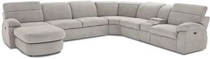 Crescent Place Dove LAF Chaise 6 Piece Power Reclining Sleeper Sectional
